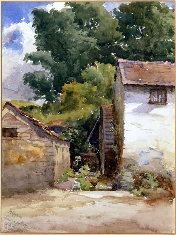 19760000 19280820 POLPERRO BLANCHE LONG (née Davys) Watercolour from Wildred Long's estate-Edit