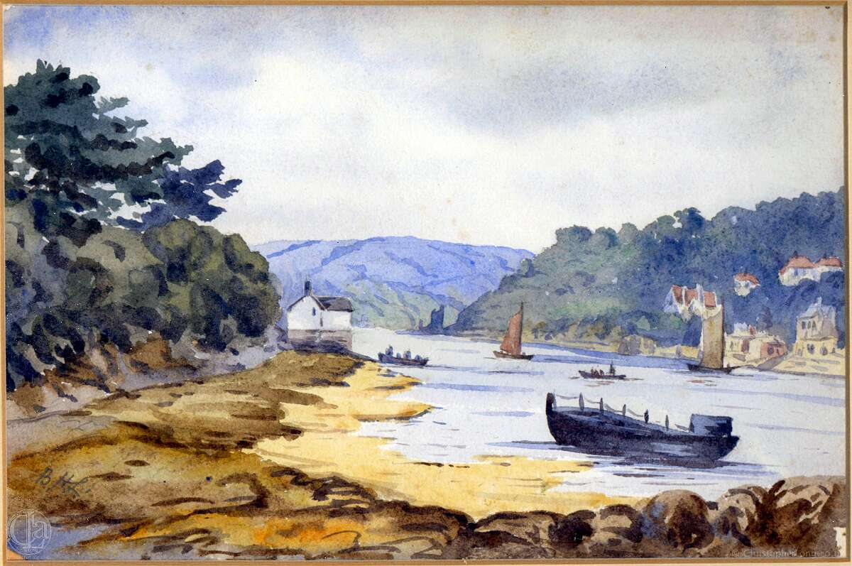 19760000 192808c ESTUARY 1 BLANCHE LONG (née Davys) Watercolour from Wildred Long's estate-Edit