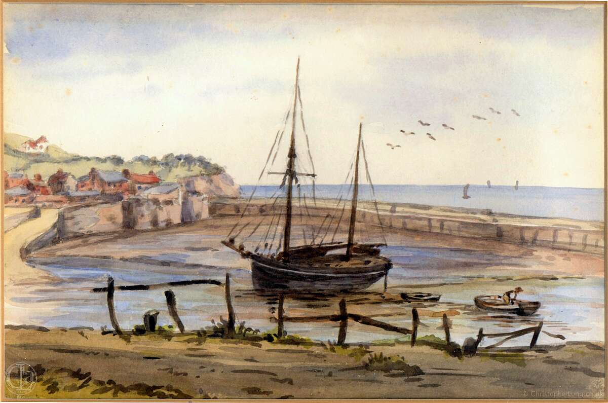 19760000 1928c HARBOUR BLANCHE LONG (née Davys) Watercolour from Wildred Long's estate-Edit