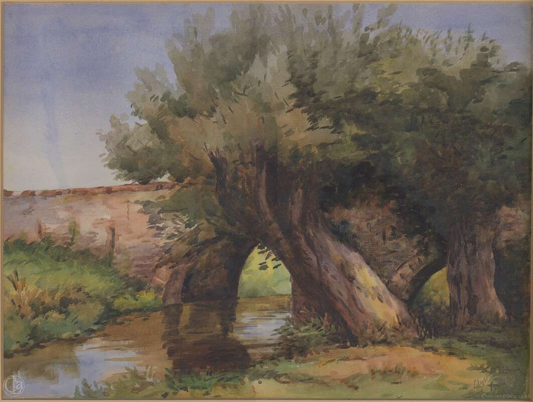 DavysBlancheWatercolour1928WillowsBridge