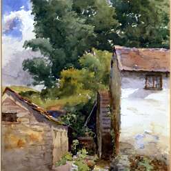 19760000 19280820 POLPERRO BLANCHE LONG (née Davys) Watercolour from Wildred Long's estate-Edit