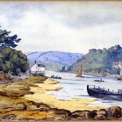 19760000 192808c ESTUARY 1 BLANCHE LONG (née Davys) Watercolour from Wildred Long's estate-Edit