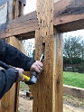 20181128 Preparing 1st Truss Beam Chamfers Mortices 02