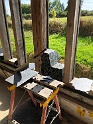 20190823 Shaping decorative slates with guillotine 02