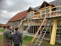 20191012 Starting Work on Le Boquet battens prior to slating 01
