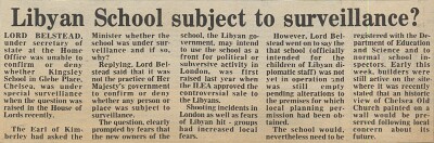 19810313 LIBYA KINGSLEY SCHOOL SURVEILLANCE CN