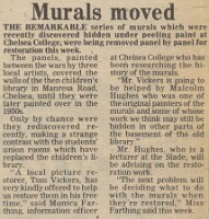 19810605 CHELSEA COLLEGE MURALS RESTORED CN
