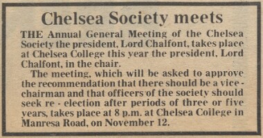 19811023 LORD CHALFONT CHELSEA SOCIETY AGM CN