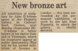 19830923 ALDO D'ADAMO SCULPTURE AT PLAZZOTTA GALLERY CN