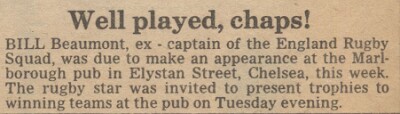 19830923 RUGBY BILL BEAUMONT AT MARLBOROUGH PUB CN