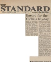 19831003 PLAN TO RECREATE THE GLOBE THEATRE LYNNE WILLIAMS JENNY NAISH ES